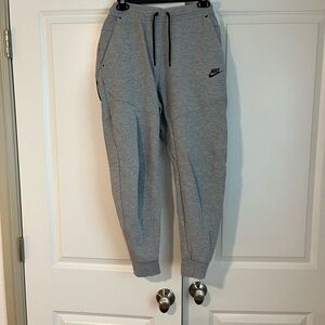 Nike Gray Joggers with Tapered Legs and Elastic Cuffs